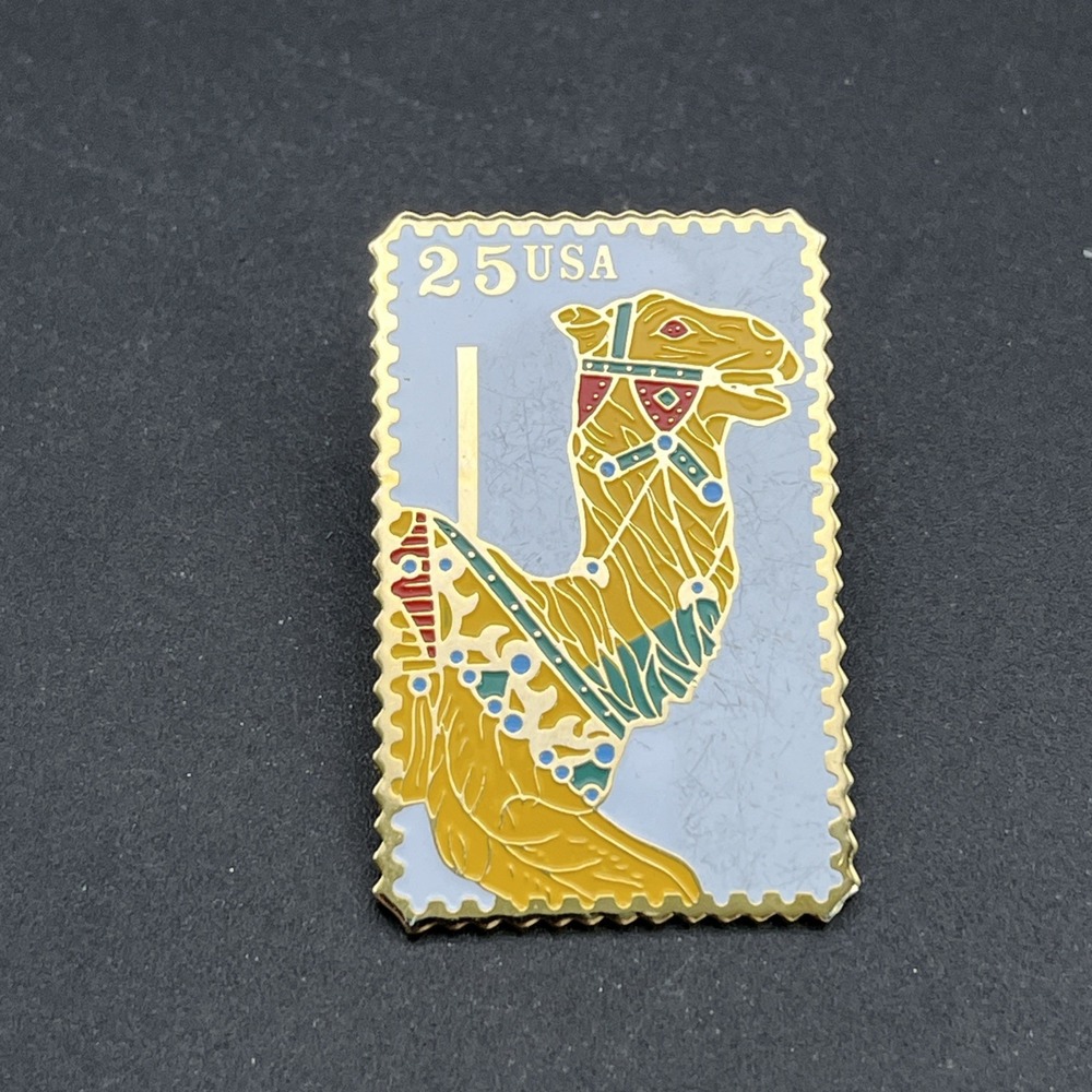USPS United States Postal Service Stamp Carousel Camel Lapel Hat Pin